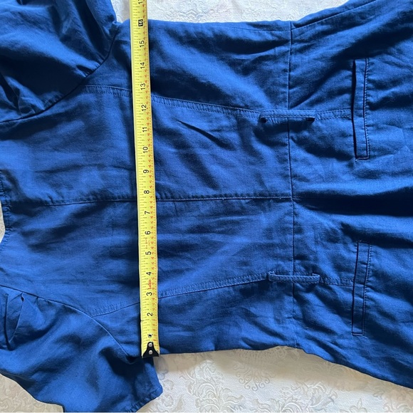 Banana Republic Blue W Sz2 Romper Button  w/Belt Bloom Short sleeves Line Cotton - Picture 10 of 16